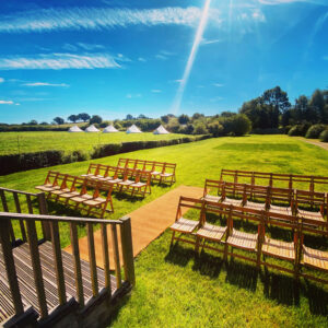Outdoor wedding ceremony walkthrough