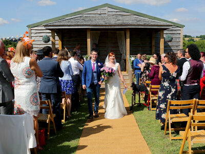 We fell in love with this place when we first saw it and despite viewing other venues our hearts were already set. We can’t thank Becca and Ollie enough for everything they did for us and making our wedding day extraordinary. They were professional, unflappable and so accommodating to all our guests no matter how spirited and unusual their requests; they truly are a lovely couple. We always felt the day was in good hands, everything running seamlessly and quietly taken care of. The day felt truly ours, bringing everything we wanted to such a beautiful venue and to make for a really personal and special occasion. We can’t recommend Cott Farm and the team highly enough; both we and our guests were blown away by the gorgeous setting, delicious food and wonderfully relaxed atmosphere. Thank you so much for everything. xx (Photo: Hedgehog Photographic) Outdoor wedding venue in Somerset